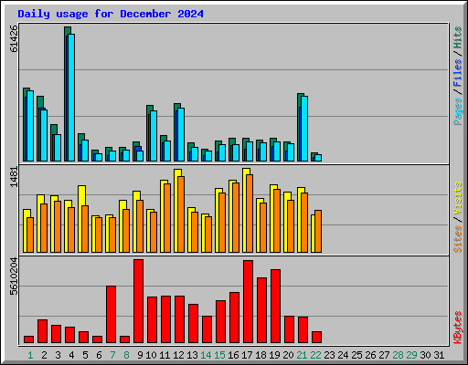 Daily usage for December 2024